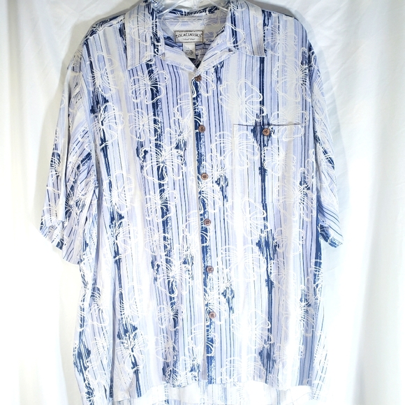 Boca Classics Island Wear Men Shirt LG Button Short Sleeve Floral Hawaiian Silk - Picture 1 of 6
